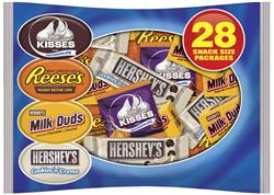 Hershey’s Chocolate Assortment with 28 Snack Size Packages (Hershey®’s Kisses Brand Milk Chocolates, Reese’s® Peanut Butter Cups, Milk Duds® Candy and Hershey®’s Cookies ‘n’ Crème Bars)